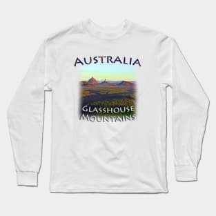 Australia - Glasshouse Mountains moonset at sunrise Long Sleeve T-Shirt